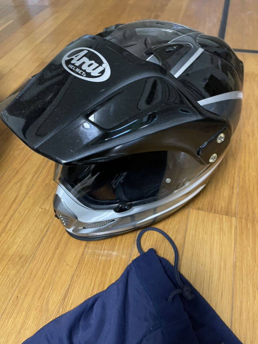 アライ ARAI ツアークロス2ラスター ラスター黒 銀 59 60 使用少_画像3