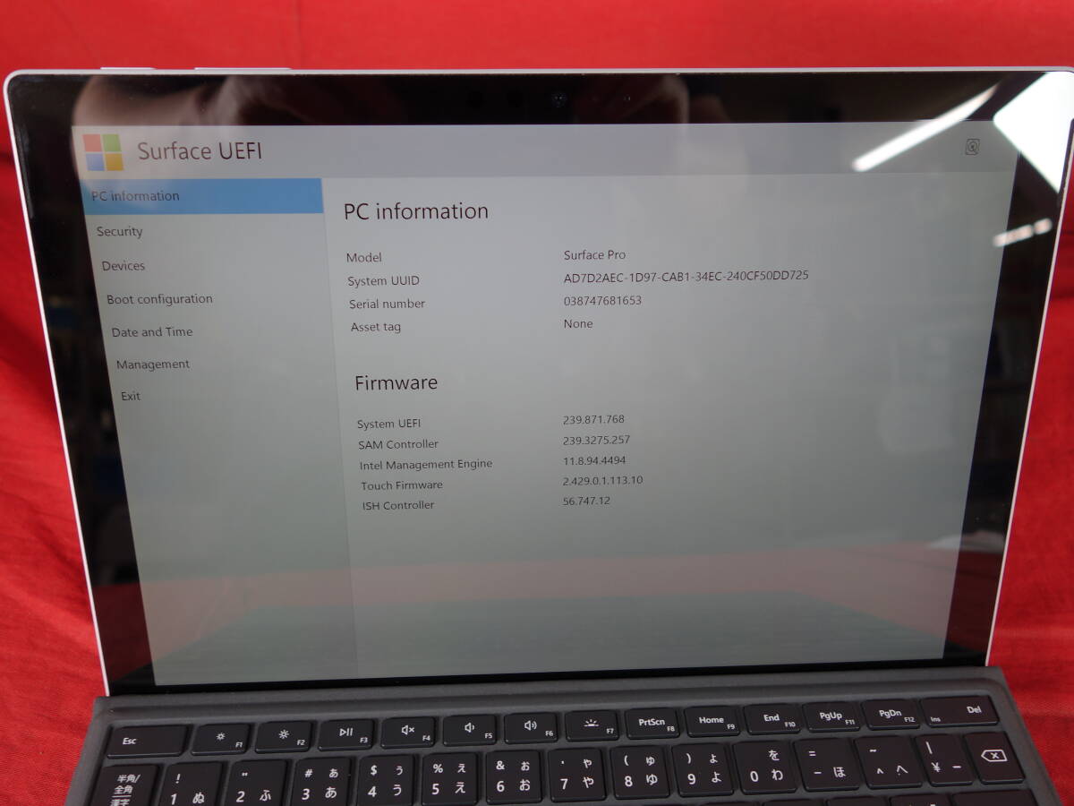 【Core i5-7300U】 Microsoft Surface Pro5 【起動確認済】 Model1807/メモリ4GB/SSD128GB　中古 【ジャンク】_画像3