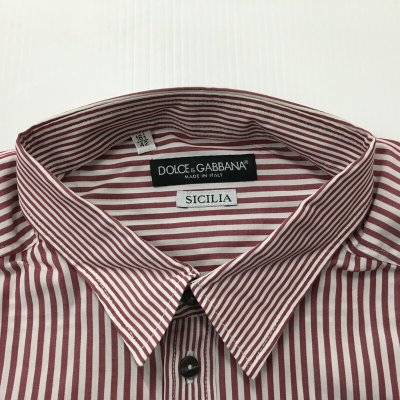 TEI 【中古品】 DOLCE&GABBANA G5AA8T SICILIA SHIRT ストライプ 長袖シャツ ワイシャツ ブランド 42 〈141-240515-MK-22-TEI〉_画像3