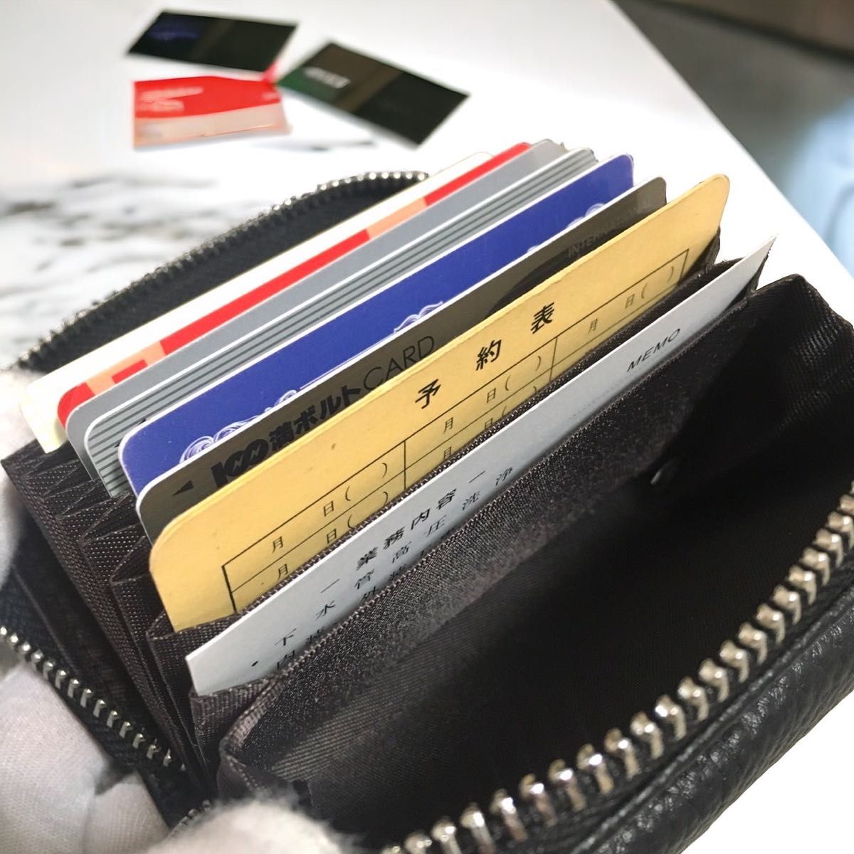 ミニ財布 大容量 メンズ レディース 黒 BOX型小銭入れ ジャバラカード