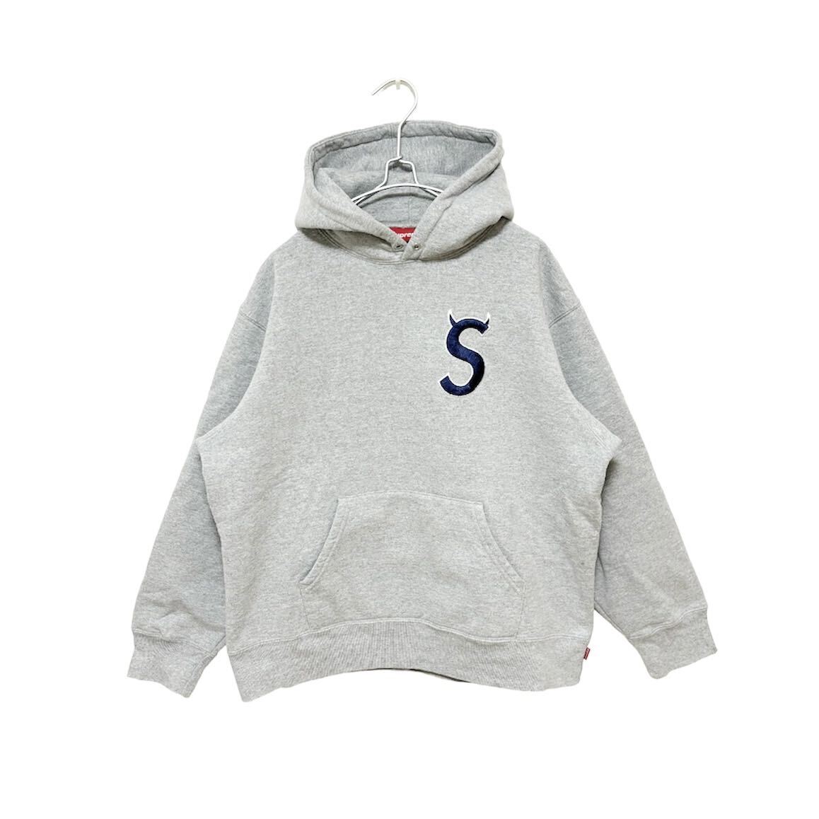 【新品級】Supreme S Logo Hooded Sweatshirt Gley M 堀米雄斗着用 シュプリーム Sロゴ ツノ パーカー グレー_画像3