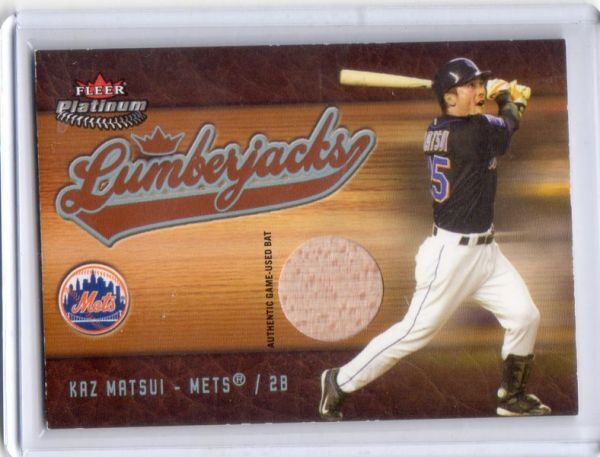 ★松井稼頭央　カード　Vol.201　2005FLEER PLATINUM LUMBERJACKS BAT SILVER #LJ/KM　バット　ニューヨーク・メッツ_画像1