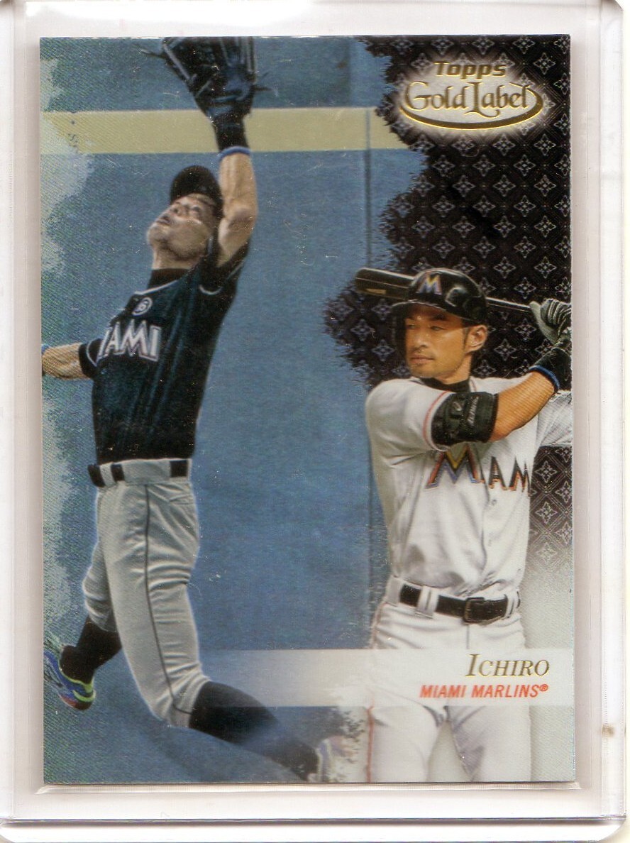 ●イチロー　カード　Vol.2892　2017TOPPS GOLD LABEL CLASS 1 BLACK #95　マイアミ・マーリンズ_画像1