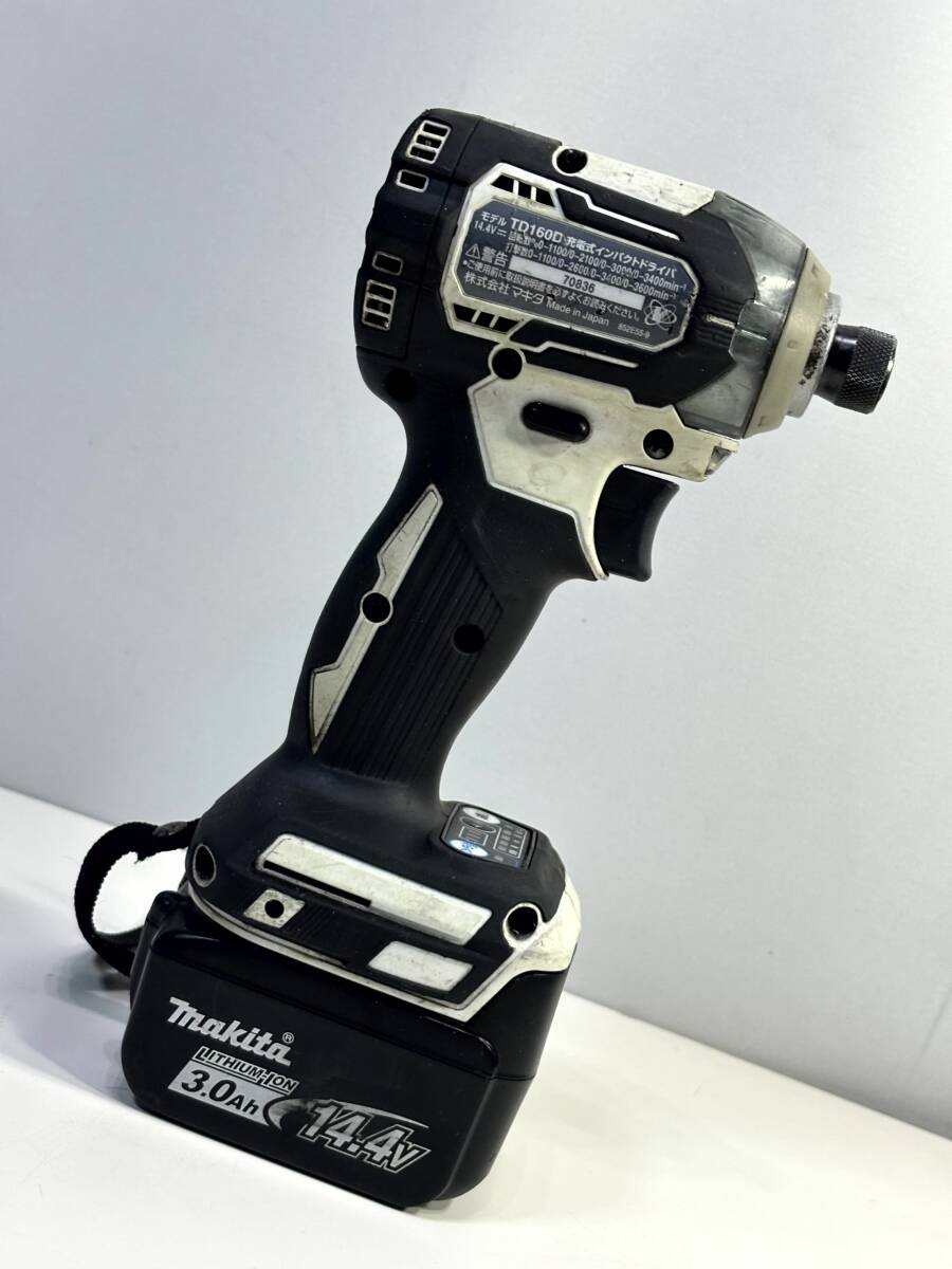 makita マキタ TD160D 充電式 インパクトドライバ BL1430 14.4V 3.0Ah USED 中古 (R604_画像3