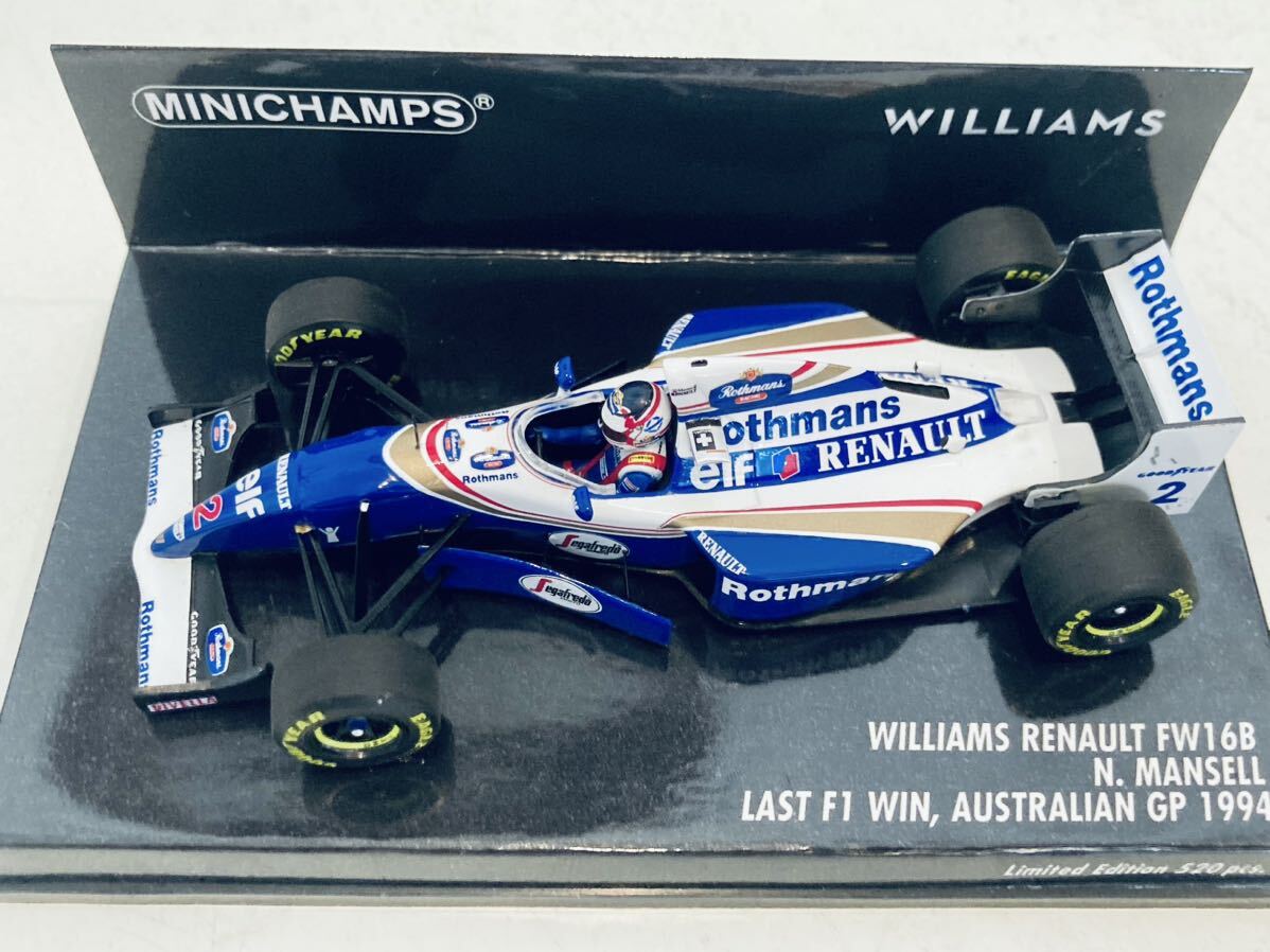 【送料無料】1/43 Minichamps Rothmans Williams Renault ウィリアムズ ルノー FW16B N.マンセル Last Win Australian GP 1994 タバコ仕様の画像7