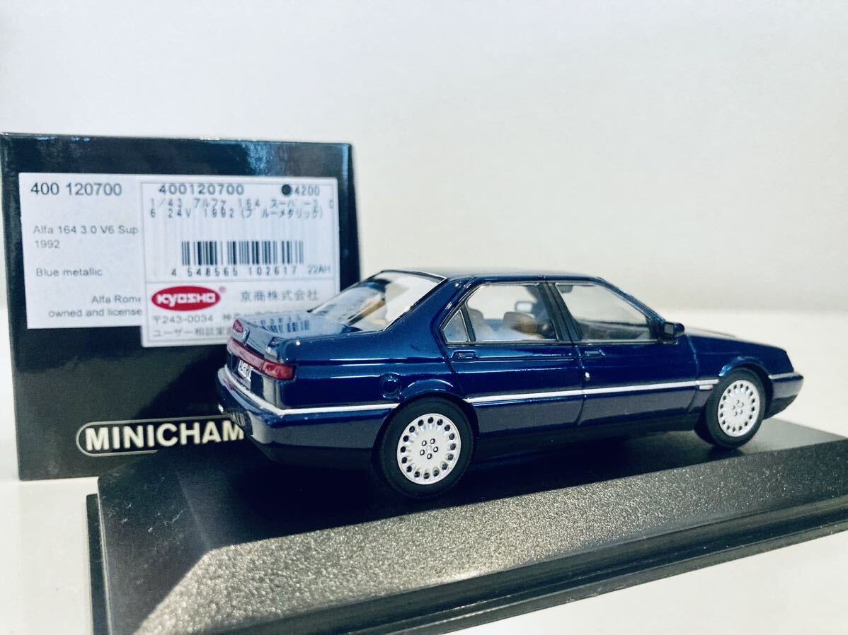 【送料無料】1/43 Minichamps Alfa Romeo アルファロメオ 164 3.0 V6 Super 1992 Blue metallic_画像2