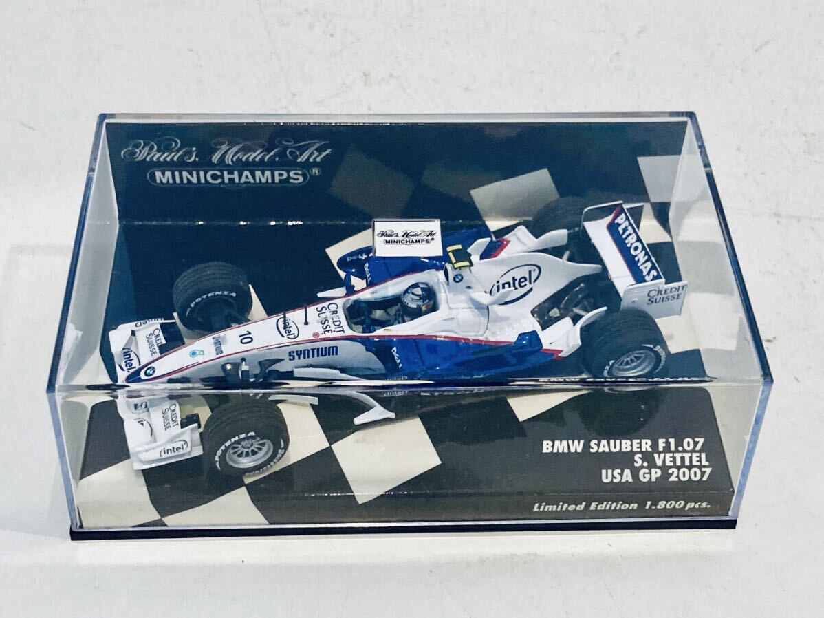 【送料無料】1/43 Minichamps BMW Sauber ザウバー F1.07 S.Vettel ベッテル F1 Debuet 8th USA GP 2007_画像3