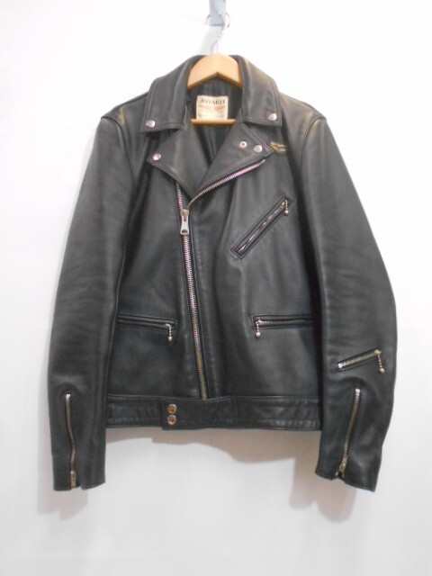 69 送100サイ 0507$D22 Lewis Leathers CYCLONE AVIAKIT ルイスレザーズ サイクロン ダブルライダースジャケット サイズ38 中古品_画像1