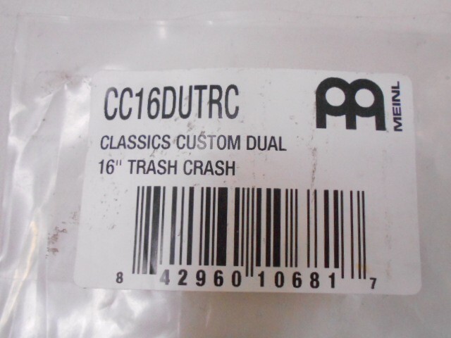 49 送100サ 0520$D09 MEINL Classics Custom Dual 16 Trash Crash クラッシュシンバル 未使用_画像6