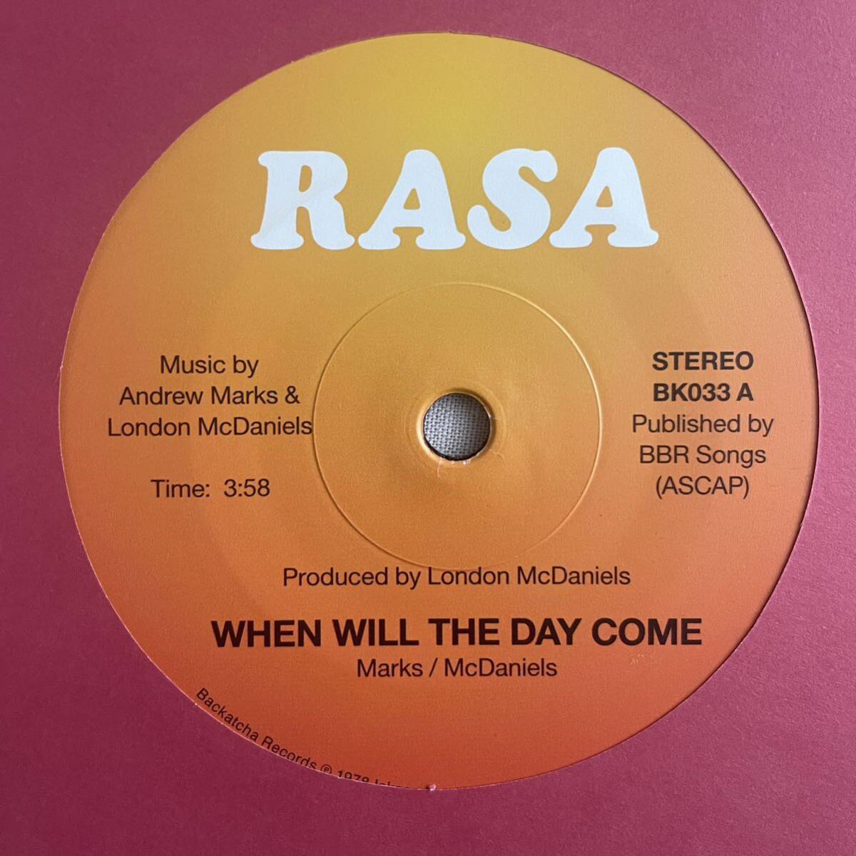 RASA 'When Will The Day Come' / 'Within The Sound 2024 repress_画像2