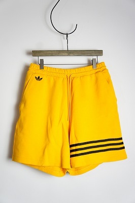 美品 adidas originals アディダス オリジナルス ライン スウェット ショート ハーフ パンツ ショーツ HN6593 黄 M 本物 511O_画像1