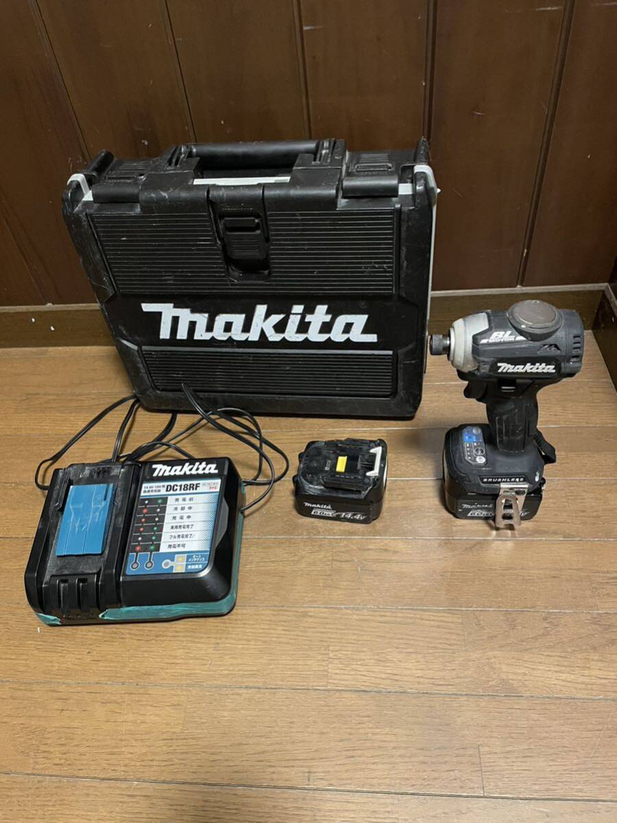 makita マキタ 14.4V 充電式インパクトドライバ TD161ブラックバッテリー14.4v 6A 2個セット　動作確認済み_画像1