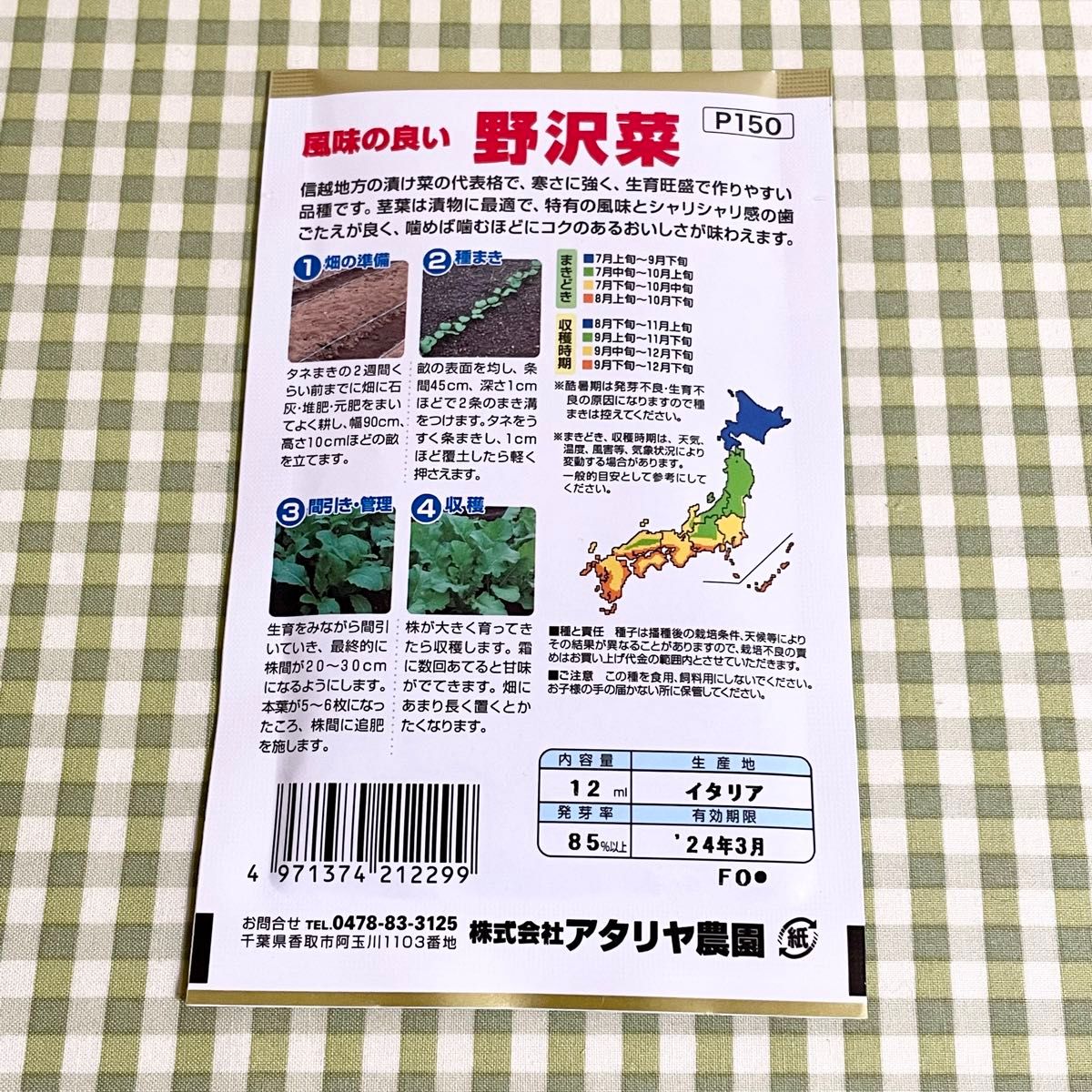 漬け物に 野菜の種 お裾分け 広島菜・たかな・野沢菜 各40粒＋α