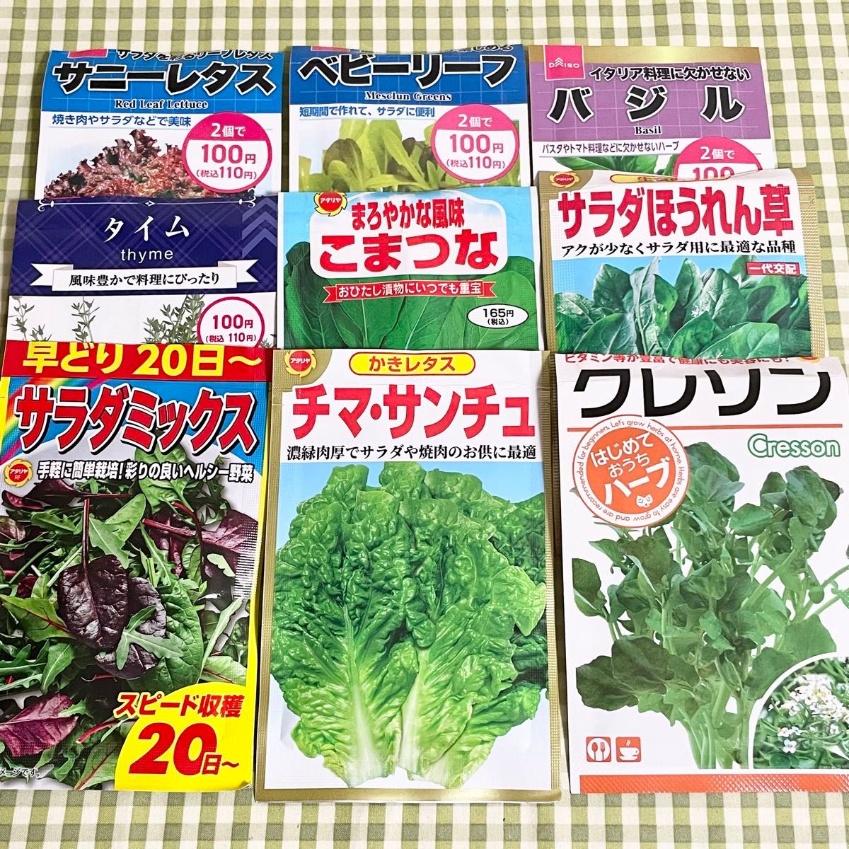 野菜の種 お裾分け 9種類 各15粒＋α