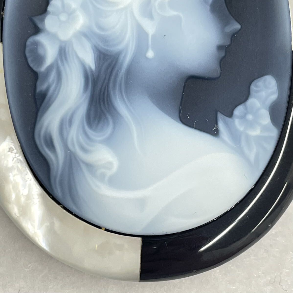 ☆ストーンカメオ 重量22.8g☆彫刻 ルース 貴婦人 CAMEO アクセサリー S5034_画像3