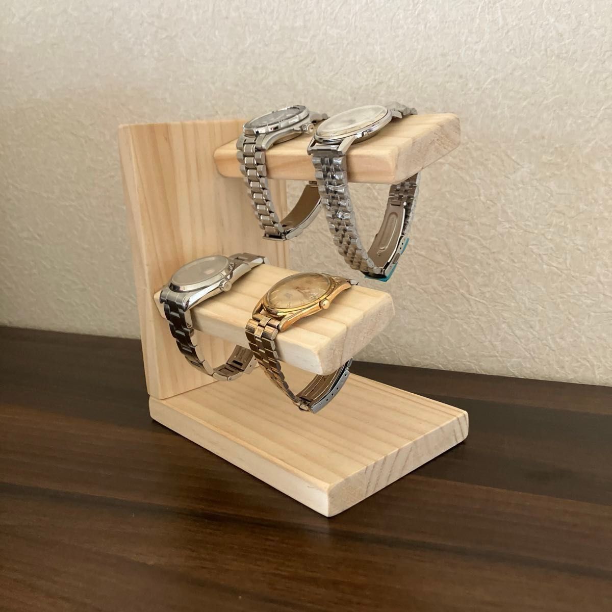 腕時計スタンド6本収納　2本〜6本収納　腕時計棚　腕時計ケース　腕時計飾り　アクセサリースタンド　ブレスレット　ネックレス