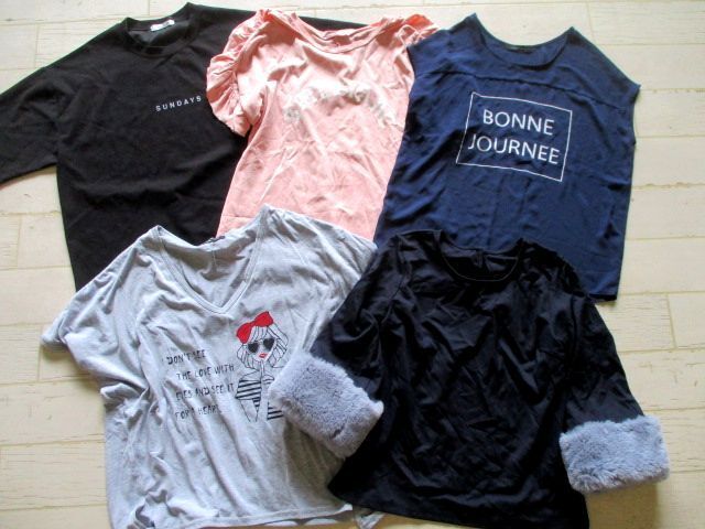 ●レディース 半袖 七分袖 プルオーバー カットソー Tシャツ 半袖シャツ ブラウス 福袋 まとめて まとめ売り 100点 セット 大量 ●20_画像4