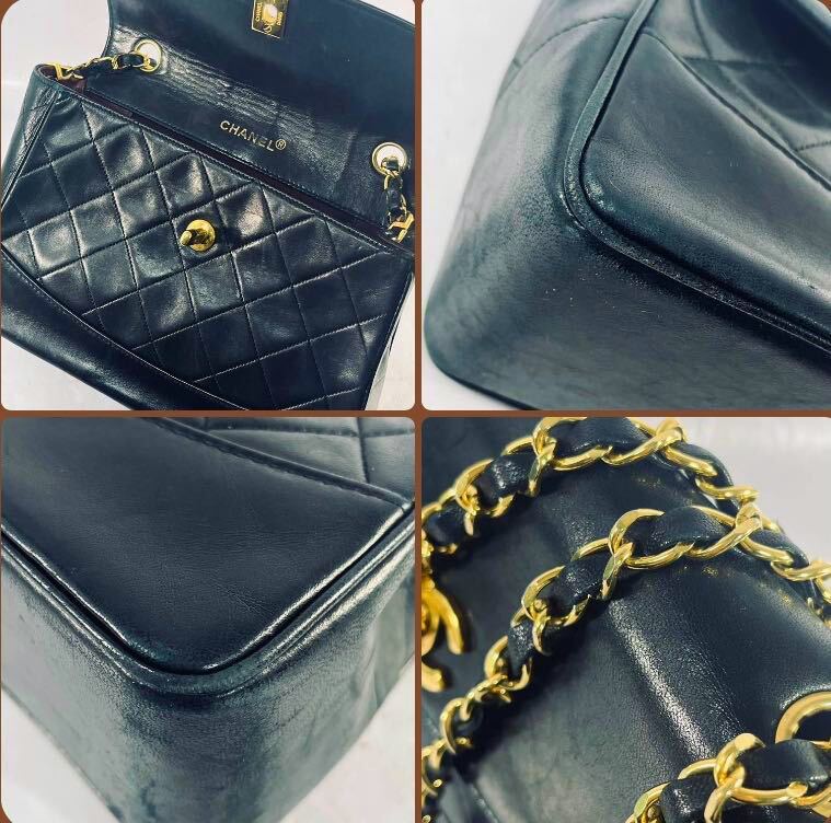 ◇1円 ★ CHANEL シャネル マトラッセ チェーン ショルダーバッグ ブラック ゴールド ココマーク 黒 ブラック 約25cm 箱付 _画像8