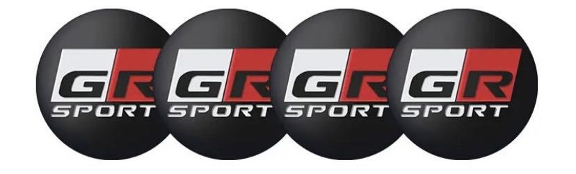 トヨタ GR SPORT ロゴ ホイールセンターキャップアルミステッカー 4枚セット 56mmサイズ 《ブラック》_画像3