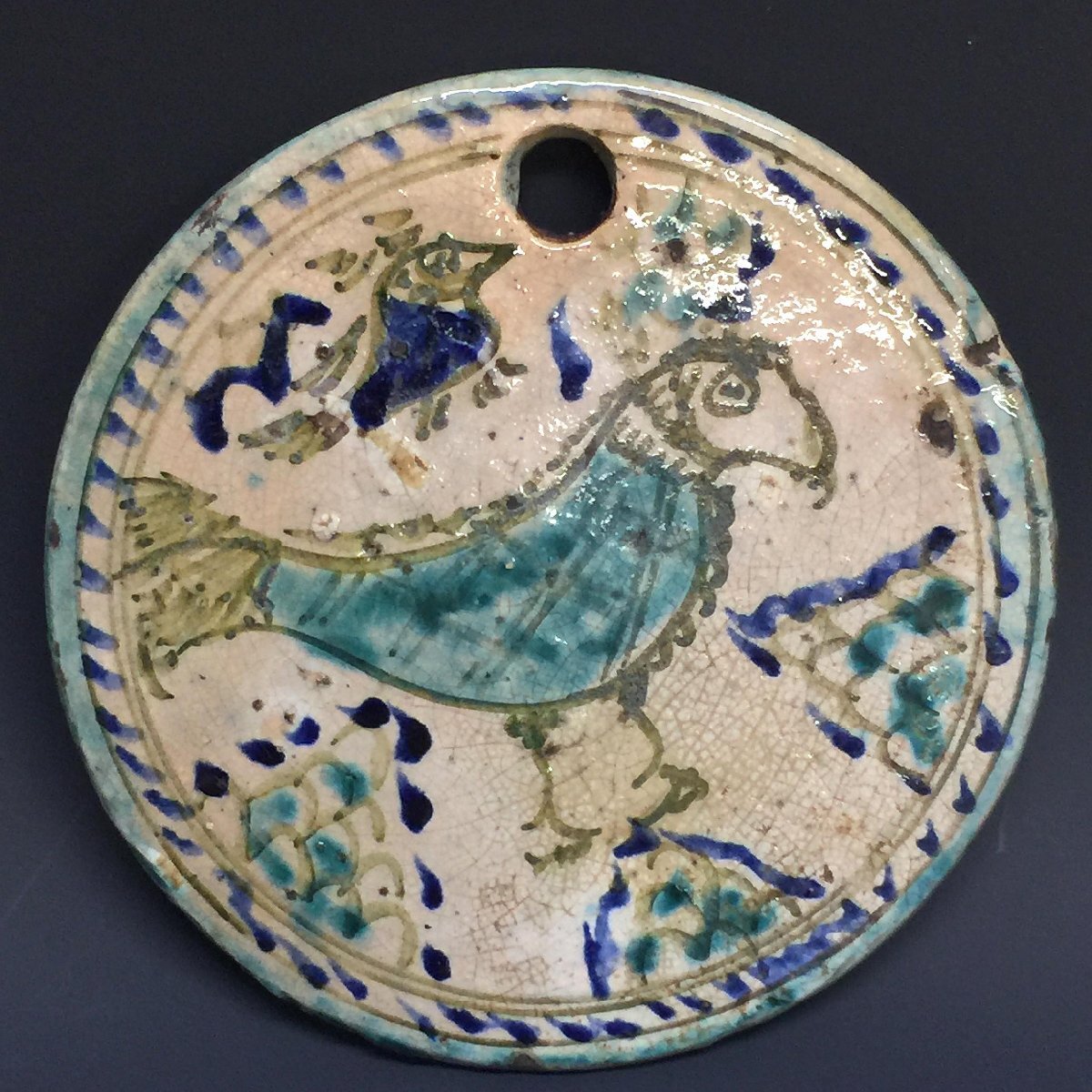 20816 era wave ... bird writing ornament plate Ichikawa Kiyoshi . box peru car T106