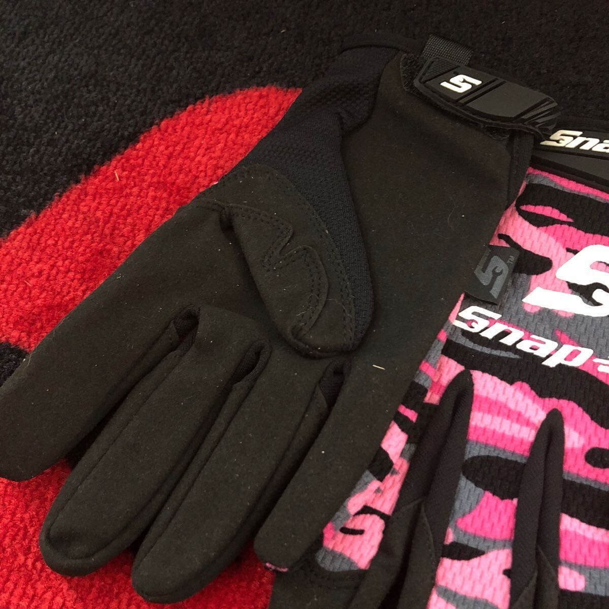  Snap-on mechanism nik glove limitation duck pattern Pink Lady -s size L new goods Snap-on work gloves 