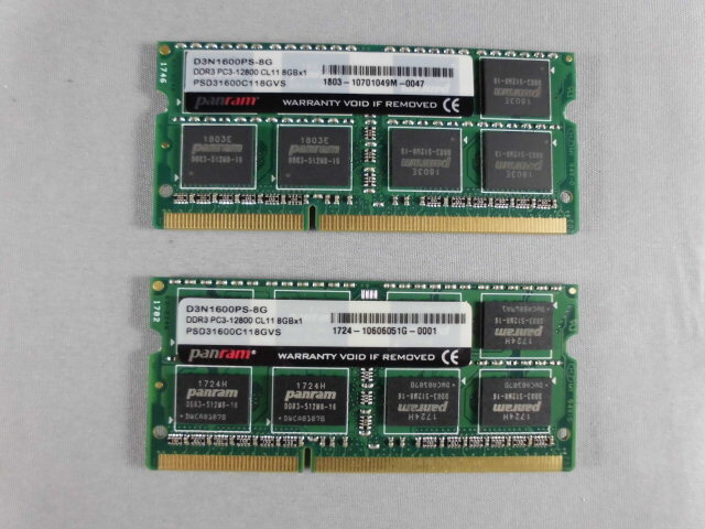 『8GB×2枚』 『PC3-12800』 Panramチップの画像1