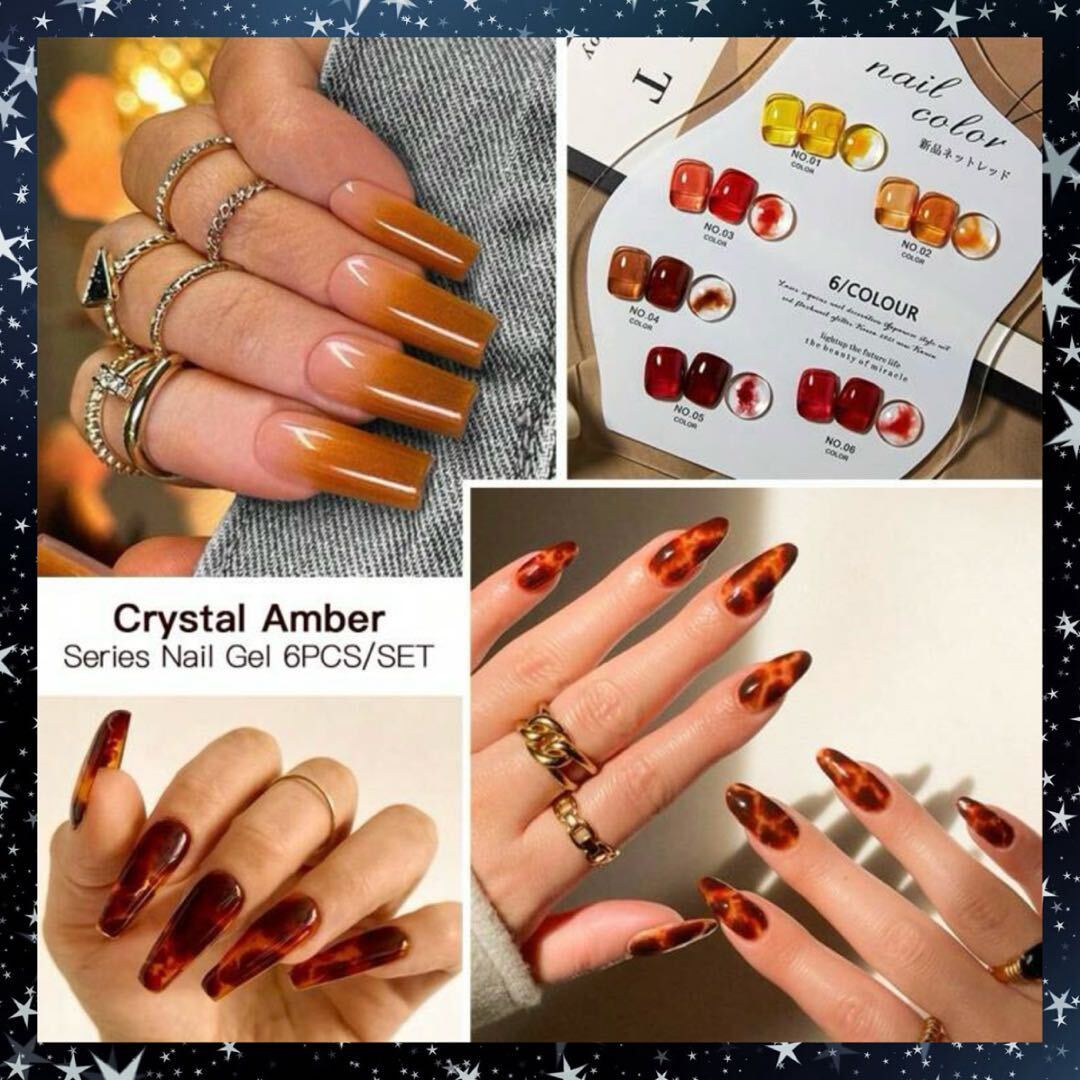 [6pcs]sia- color tortoise shell ka Large .ru nails * each 8ml*SP19(. photograph first. color 6 color )