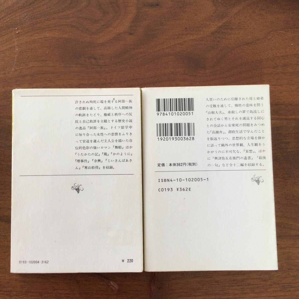 日本全国送料無料商品 特集 新潮文庫 森鴎外 『阿部一族・舞姫』二冊 『山椒大夫・高瀬舟』 森鴎外