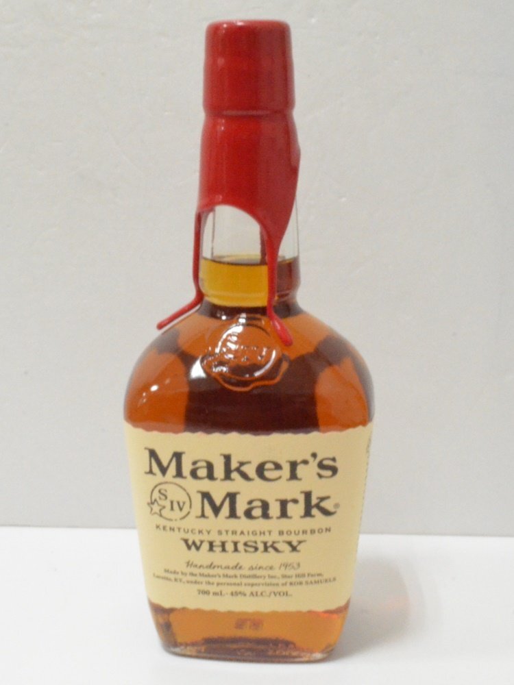 HO1 未開栓品 Maker’s Mark（メーカーズマーク）バーボンウイスキー レッドトップ 700ml ①_画像1