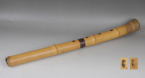 # сердце .# кото старый . 4 .[ бамбук сякухати ] традиционные японские музыкальные инструменты 2 печать пакет есть длина 55cm