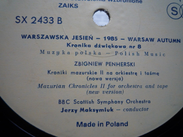 SU57 ポーランドMUZA盤LP ワルシャワの秋現代音楽祭1985年/Radiko、ペンヘルスキの作品 マクシミウク_画像3