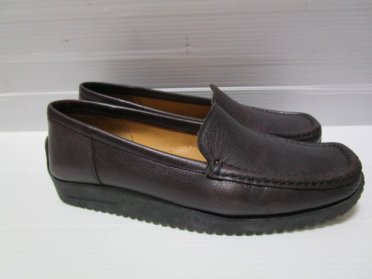  редкость!90s Vintage! быстрое решение!BALLY Bally дамский кожа туфли без застежки Loafer Raver подошва темно-коричневый серия 36 1/2 E Италия производства 