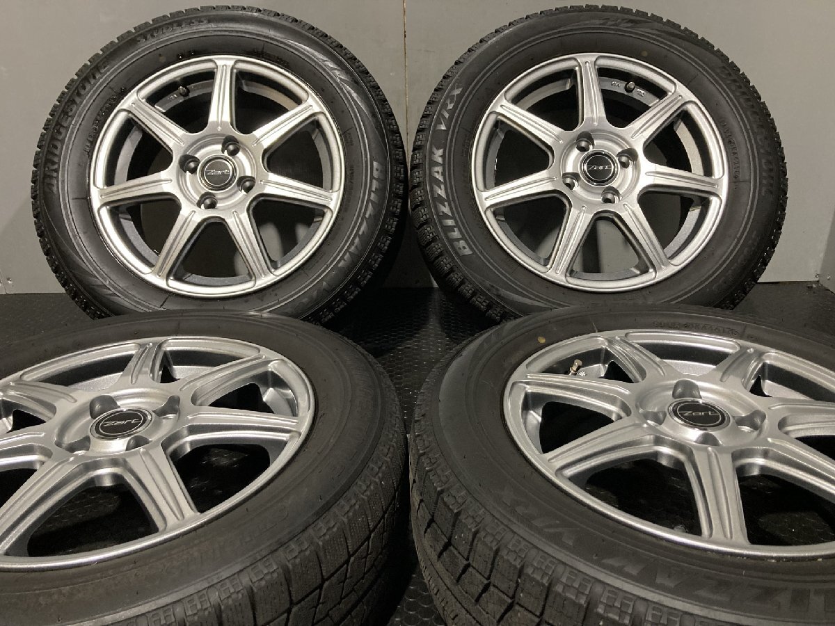 【BS BRIDGESTONE BLIZZAK VRX 185/65R15】スタッドレス【BS zart R7 ザート 15インチ 5.5J4HPCD100+42】ノート デミオ等　(MTM339)_画像1