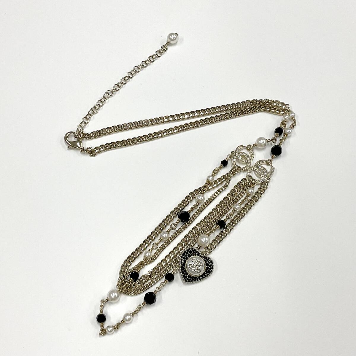 9917 シャネル ココマーク ハート ネックレス パール ライン 9917 シャネル ココマーク ハート ネックレス パール ライン