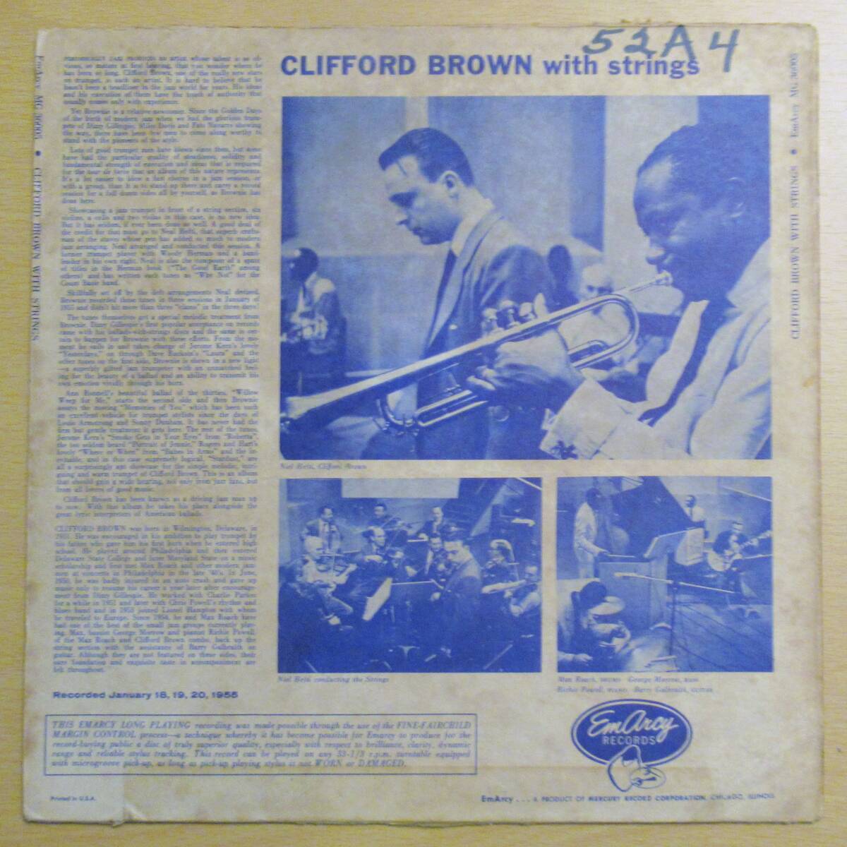 レコード〈 LP〉クリフォード・ブラウン (CLIFFORD BROWN) CLIFFORD BROWN WITH STRINGS の画像2