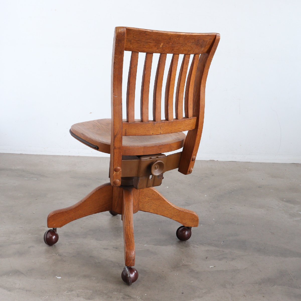 40s 50s アメリカ ヴィンテージ デスクチェア / アンティーク 木製 椅子 チェア 店舗什器 オーク材 USA インテリア #510-40-149-419_画像7