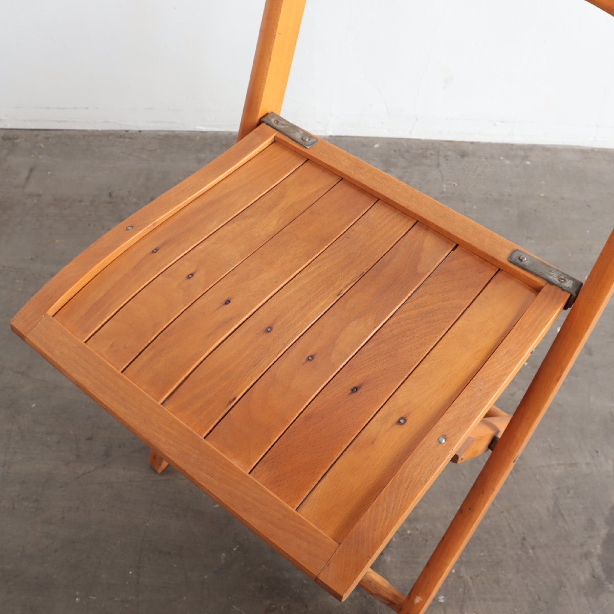50s 60s フォールディングチェア【#4294】アメリカ ヴィンテージ 折り畳み 椅子 店舗什器 ガレージ チェア アウトドア USA 木製_画像4