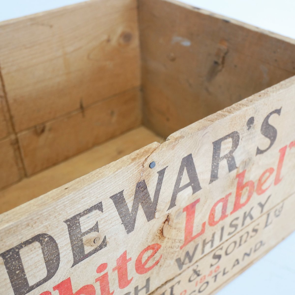 ヴィンテージ DEWAR'S White Label 木箱 【#5488】スコッチウイスキー デュワーズ ホワイトラベル アンティーク ウッドボックス WOOD BOX_画像8