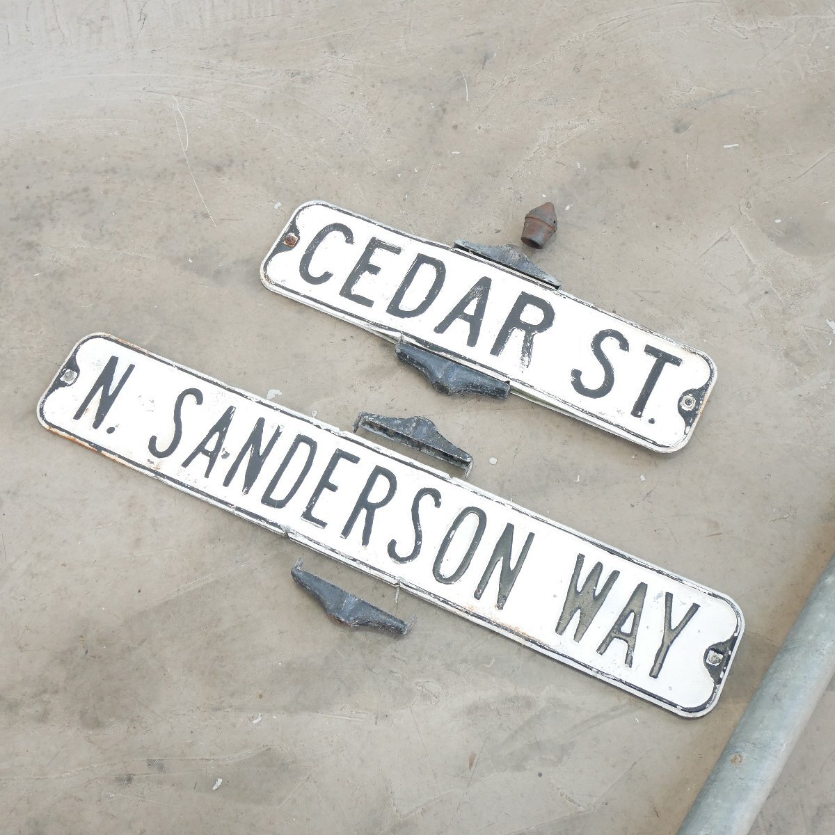U.S. ヴィンテージ クロスストリートサイン / カリフォルニア州 道路標識 看板 ガレージ ディスプレイ インダストリアル #510-160-57-540_画像10