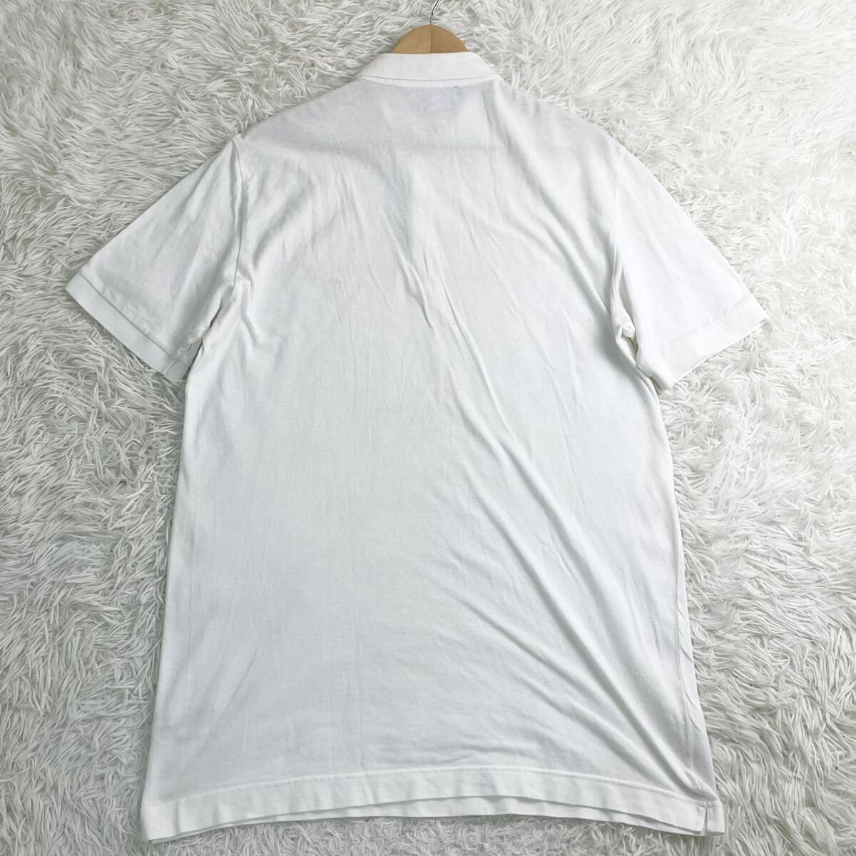 【E48】DOLCE&GABBANA ドルチェアンドガッバーナ ポロシャツ 半袖 鹿の子 刺繍 ホワイト 白 54 3XLサイズ 大きいサイズ メンズ_画像5