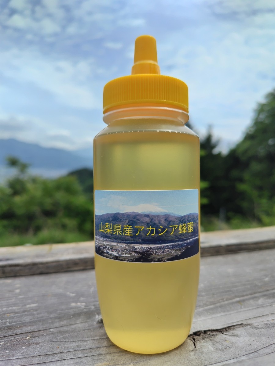 山梨県産　アカシア蜂蜜　300g（トンガリ容器）　1本入り　2023 年5月採り_画像1