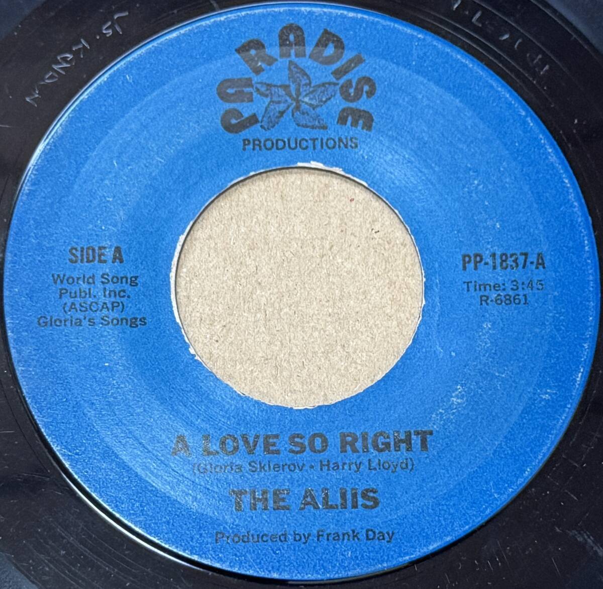 AOR Hawaii 45RPM Mellow Hawaiian The Aliis - A Love So Right/Until Now　ハワイレコード_画像2