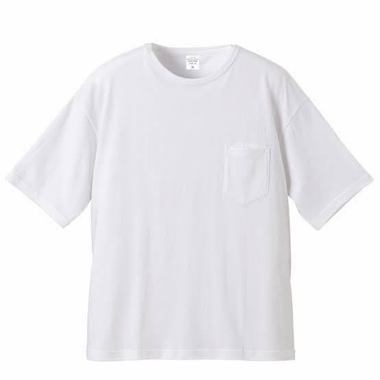 新品未使用 ユナイテッドアスレ ビッグシルエット ポケット付き 無地 半袖Tシャツ 白 L サイズ UNITED ATHLE ホワイト クルーネック