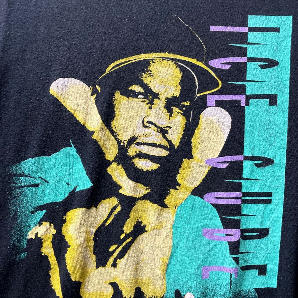 00s ICE CUBE アイスキューブ ラップ Tシャツ Lサイズ 相当 フェードブラック 黒 丸胴ボディ ビンテージ 古着 _画像2