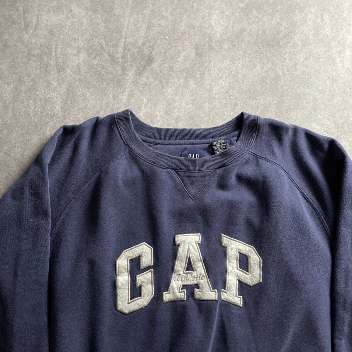 90s OLD GAP ヴィンテージ ネイビー 紺 ボックスシルエット スウェット トレーナー アメカジ XLサイズ シルエット◎ ラグラン スウェット_画像4