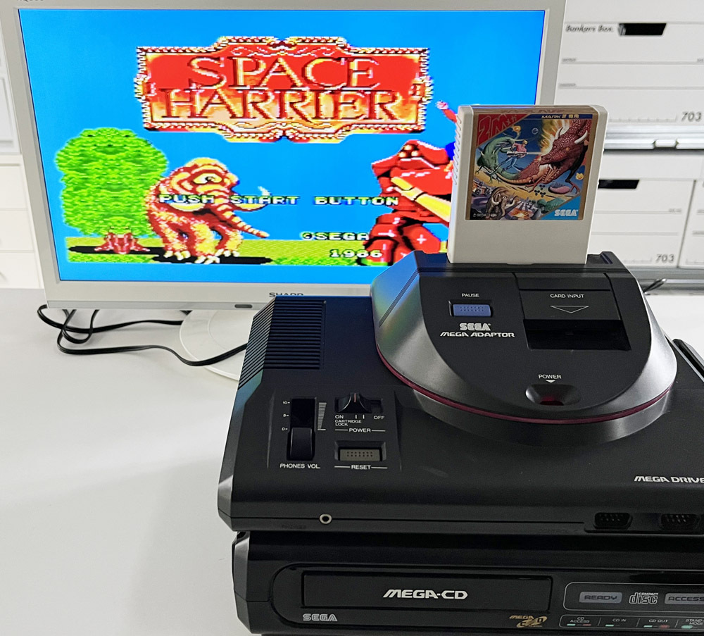 *MD Mega Drive mega adapter Space Harrier SEGA Sega MEGA DRIVE box Mark 3 set together 