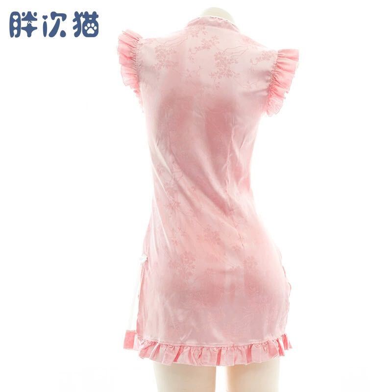  розовый x белый девушка платье в китайском стиле One-piece sexy часть магазин надеты 