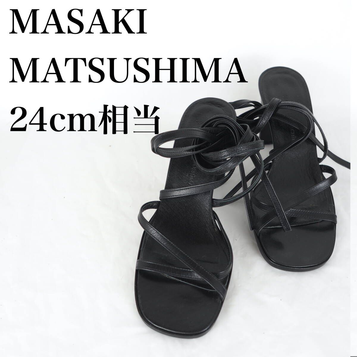 MK6365*MASAKI MATSUSHIMA*マサキマツシマ*レディースサンダル*24cm相当*黒_画像1