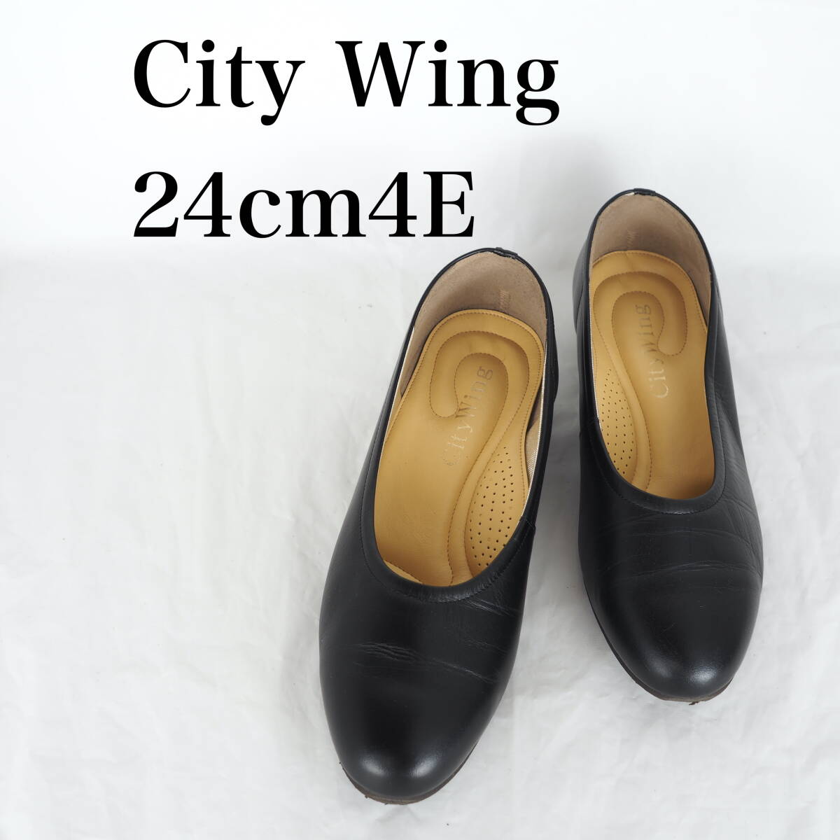 MK6399*City Wing*シティウィング*レディースパンプス*24cm4E*黒_画像1