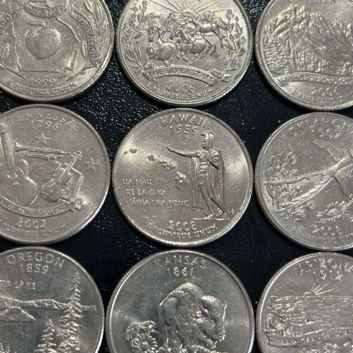 122 アメリカ　25セント　州記念硬貨　9種類セット